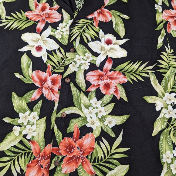 Two Palms Hawaiian Shirt Men's Size XL Floral Vintage Made in USA Rayon - Picture 3 of 6